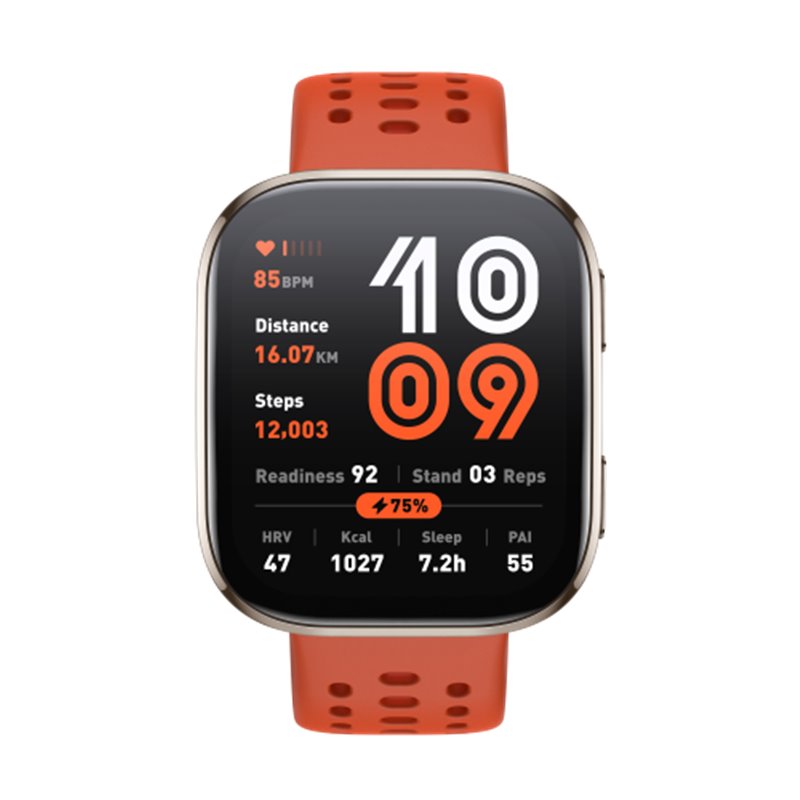 Amazfit Bip 6 Red 5 cm (1.97") AMOLED Digital 390 x 450 Pixeles Pantalla táctil Plata GPS (satélite)
