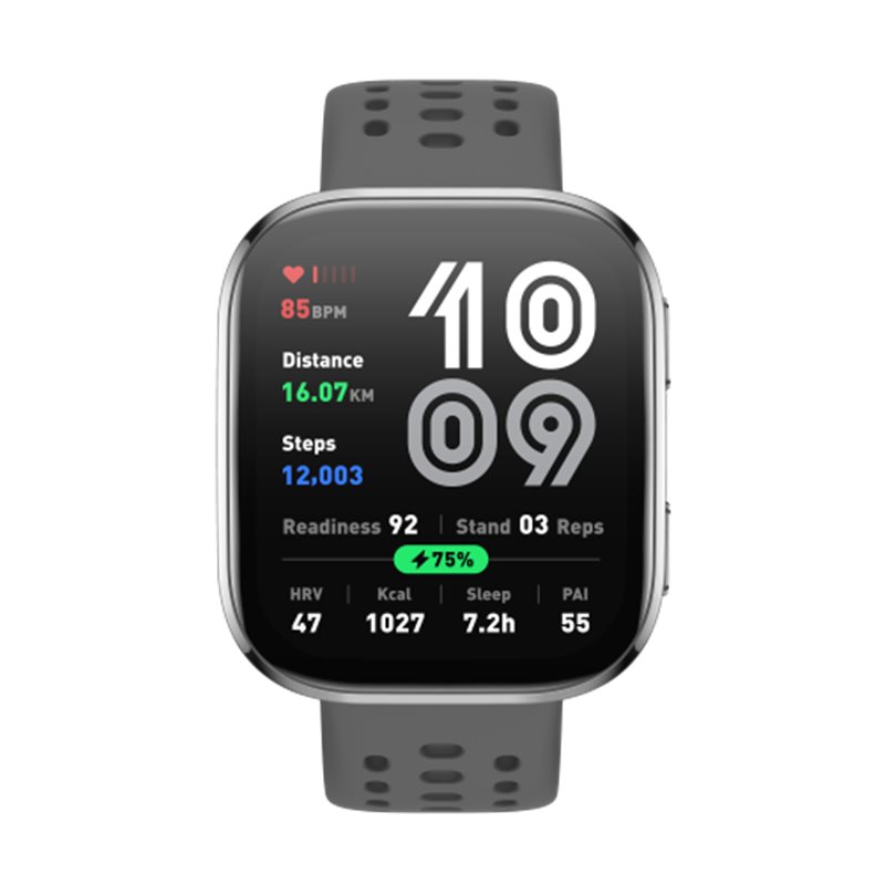 Amazfit Bip 6 Charcoal 5 cm (1.97") AMOLED Digital 390 x 450 Pixeles Pantalla táctil Plata GPS (satélite)