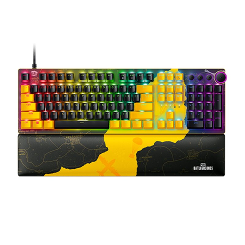 Razer Huntsman V2, PUBG: BATTLEGROUNDS Edition teclado Juego USB QWERTY Inglés de EE. UU. Negro, Amarillo