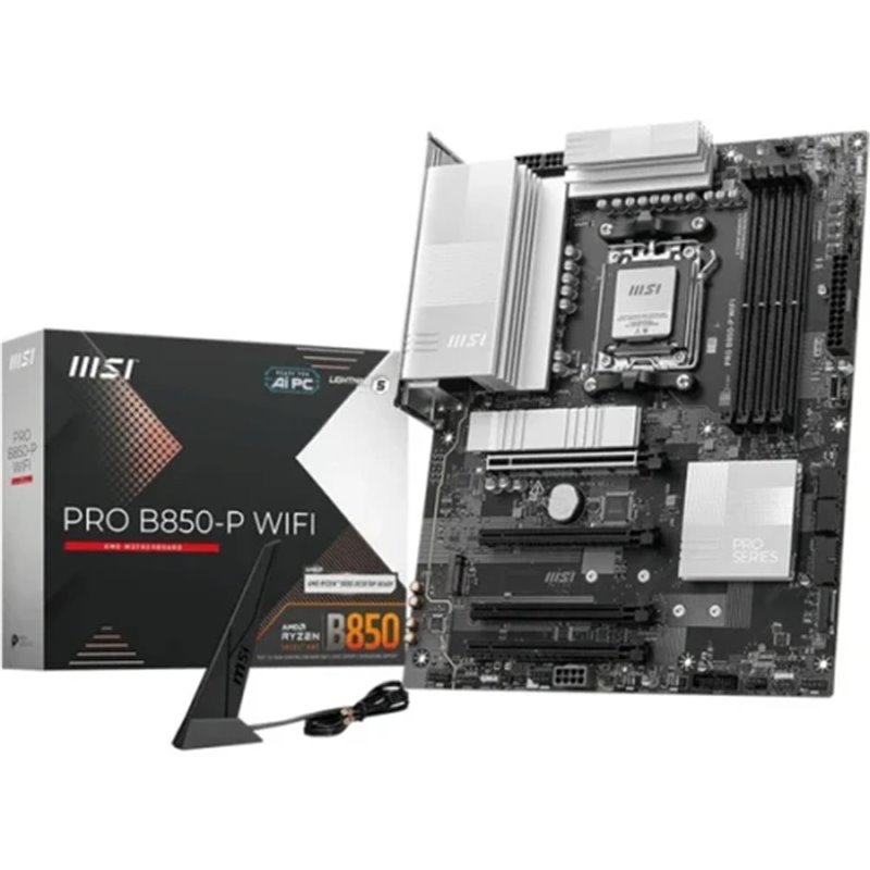 PLACA MSI PRO B850-P WIFI,AMD,AM5,B850,4DDR5,256GB,WIFI,ATX