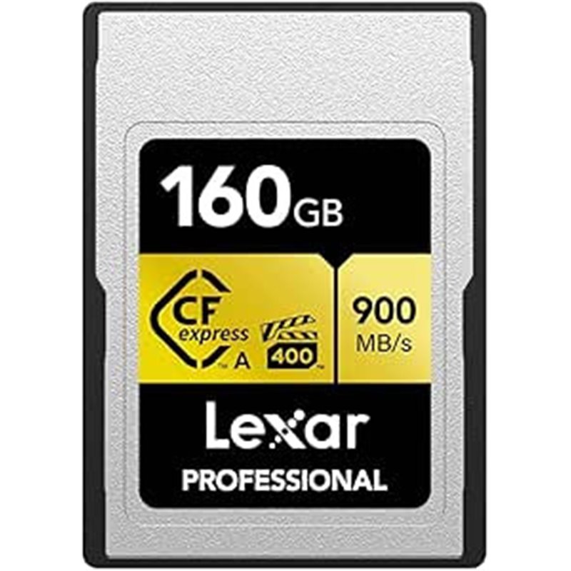 LEXAR 160GB PROFESSIONAL CFEXPRESS TYPE A CARD GOLD SERIE, UP TO 900MB/S READ 800MB/S WRITE. VPG 400
