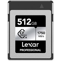 LEXAR 512GB PROFESSIONAL CFEXPRESS TYPE B CARD SILVER, UP TO 1750MB/S READ 1300MB/S WRITE