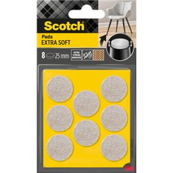 BLISTER 8 FIELTROS ADHESIVOS EXTRA SUAVES 25MM DIAMETRO BEIGE SP84A21 SCOTCH 7100309845