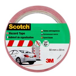 ROLLO CINTA ADHESIVA DE SEÑALIZACIÓN 4705 BLANCA Y ROJA 50MM X 33M SCOTCH 7100181226