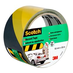 ROLLO CINTA ADHESIVA DE SEÑALIZACIÓN 4705 NEGRA Y AMARILLA 50MM X 33M SCOTCH 7100191225