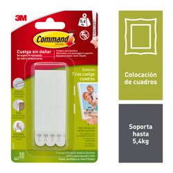 BLISTER TIRAS ADHESIVAS ESTRECHAS PARA CUADROS HASTA 5,4KG COMMAND 17207 3M 7100127050