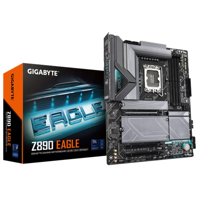GIGABYTE Z890 EAGLE Placa Base - Compatible con CPUs Intel Core Ultra (Serie 2), VRM de 14+1+2 fases, hasta 8800MHz DDR5 (OC), 1