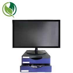 SOPORTE ELEVADOR 2 CAJONES PARA MONITOR ERGOSOSTENIBLE ARCHIVO2000 6611M1 AZ