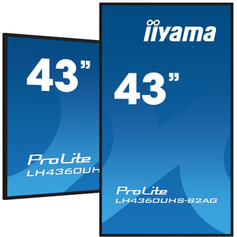 MONITOR IIYAMA 43" 3840X2160, UHD, 500CD/M2, MM 2X 10W, 3X HDMI, USB X2 (V2.0), WIFI,  PLUG&PLAY DDC2B / RS232C XL, IISIGNAGE2 F