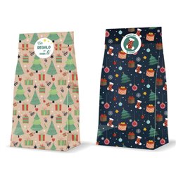 SOBRE REGALO NAVIDAD 3 UND + ADHESIVOS 20+8X42 CM CM BISMARK 332845