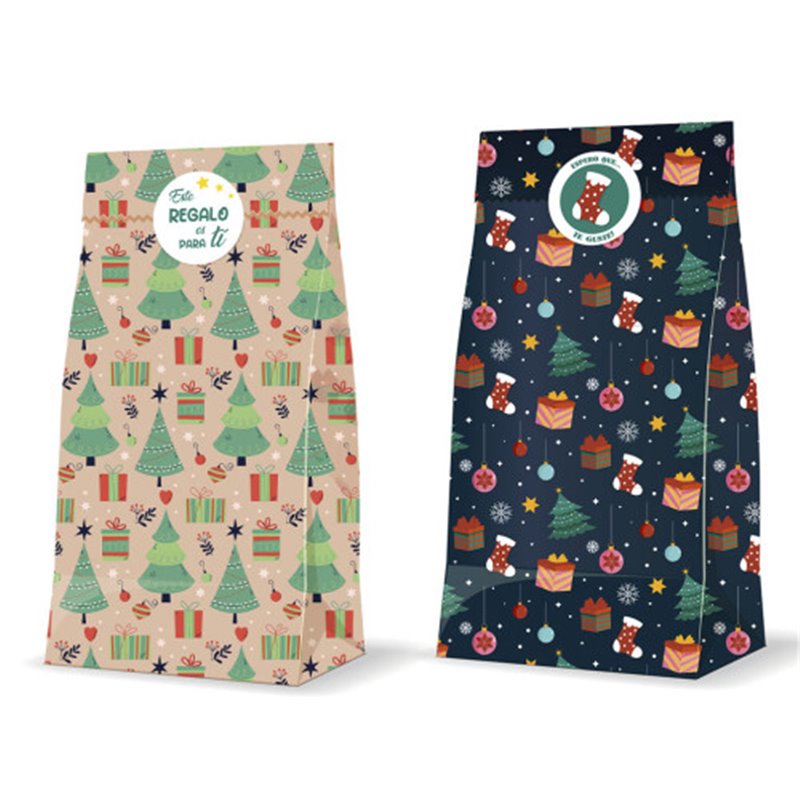 SOBRE REGALO NAVIDAD 3 UND + ADHESIVOS 20+8X42 CM CM BISMARK 332845