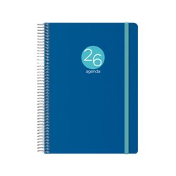 AGENDA 2026 MEMPHIS ESPIRAL DÍA PÁGINA 15 X 21 CM. MODELO AZUL DOHE 12746 - 26
