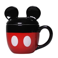 TAZA 3D CON TAPA CUERPO MICKEY MOUSE 425 ML HALF MOON BAY REDSTRING MUGSDC10