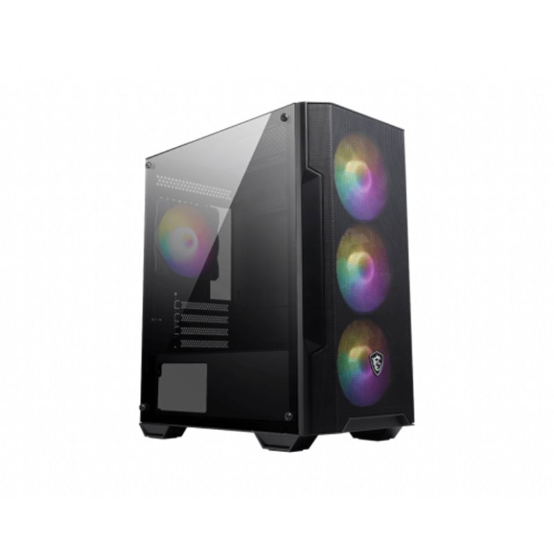 MSI MAG FORGE M100A carcasa de ordenador Micro Torre Negro, Transparente