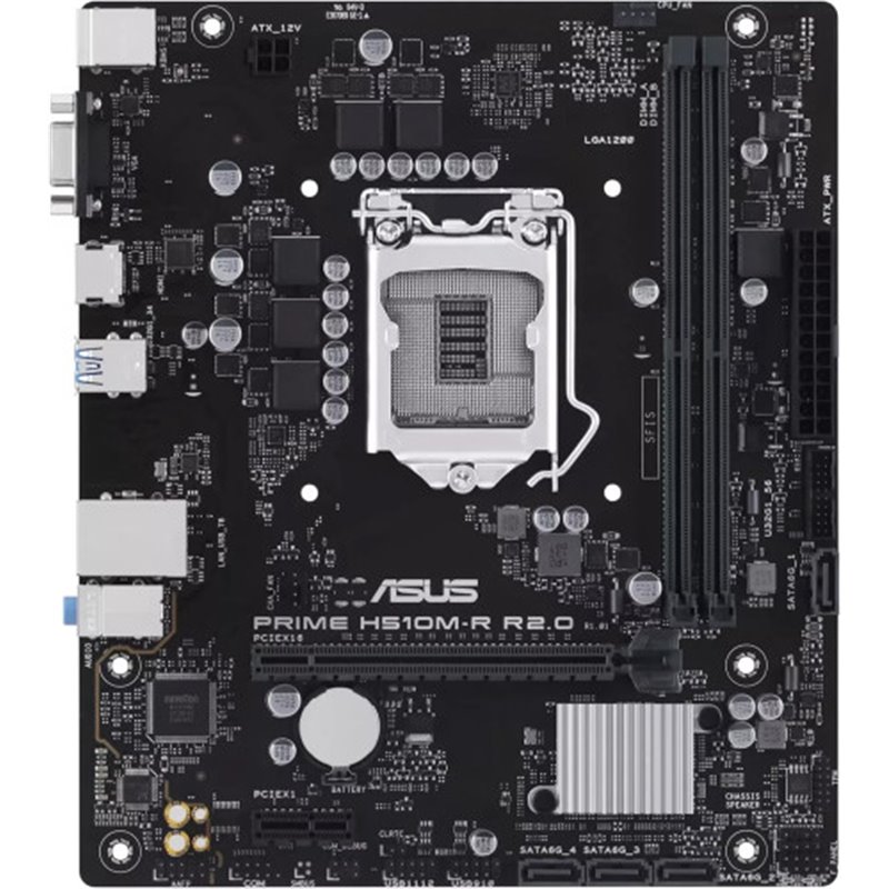 PLACA ASUS PRIME H510M-R-SI R2.0 (BULK),INTEL,1200,H510,2DDR4,64GB,VGA+DVI+HDMI,GBLAN,4SATA3,3USB3.2,MATX