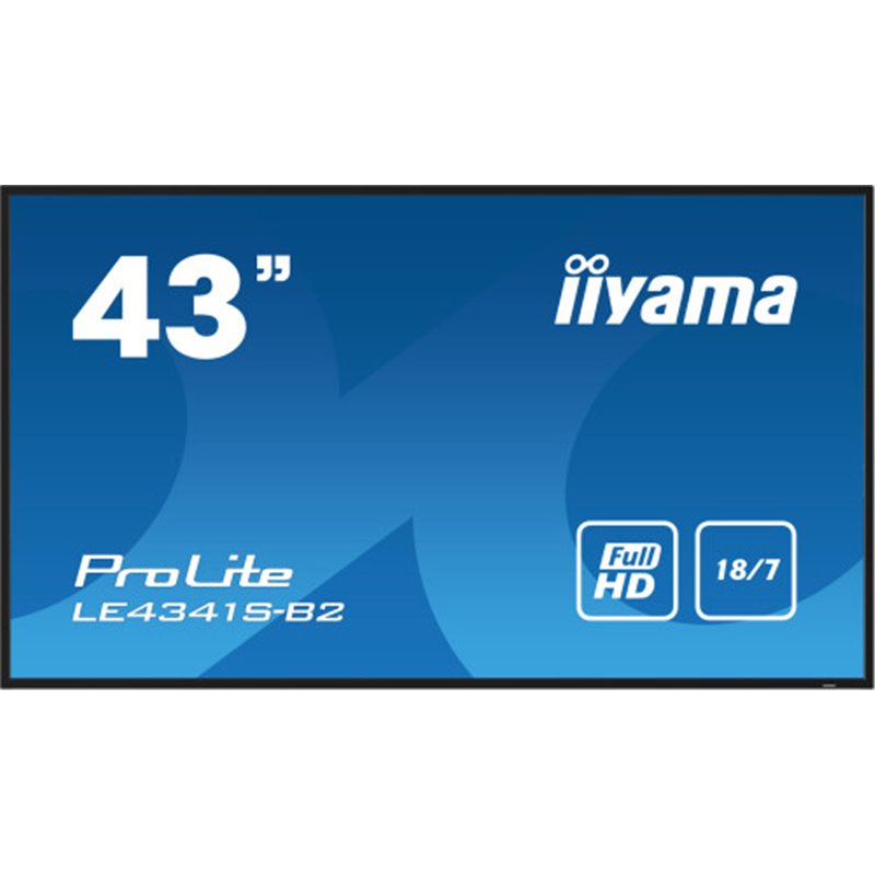 iiyama PROLITE LE4341S-B2 Pantalla plana para señalización digital 108 cm (42.5") LCD 350 cd / m² Full HD Negro 18/7
