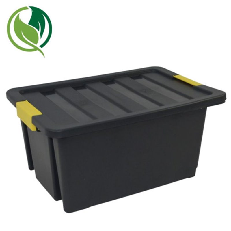 CAJA SOSTENIBLE DE ALMACENAJE CON TAPA Y RUEDAS 55 LITROS 43X63X30CM PP NEGRO ARCHIVO 2000 CP1481055 NE