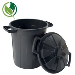 CONTENEDOR SOSTENIBLE DE RECICLAJE CON TAPA 100 LITROS 54X64X68 CM PP NEGRO ARCHIVO 2000 CP1426100 NE