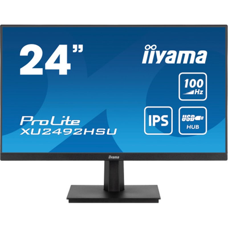 MONITOR IIYAMA 24" PROLITE SLIM XU2492HSU-B6, IPS, 100HZ, 0,4 MS, USB, HDMI, DISPLAYPORT, ALT 2x2W, INCLI