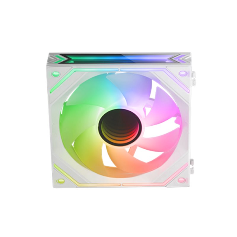 MARS GAMING MF-LINKFINITY, 120MM PWM MODULAR FAN, LINKFINITY CONTACT SYSTEM, INFINITY MIRROR ARGB 360º, WHITE