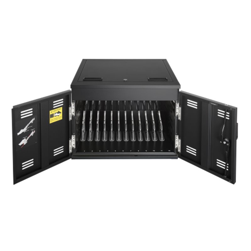 AVer X12 Armario de gestión y carga para dispositivos portátiles Negro