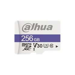DAHUA MICROSD 256GB MICROSD CARD, READ SPEED UP TO 95 MB/S, WRITE SPEED UP TO 45 MB/S, SPEED CLASS C10, U3, V30, TBW 40TB (DHI-T