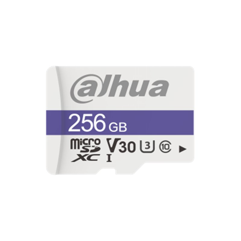 DAHUA MICROSD 256GB MICROSD CARD, READ SPEED UP TO 95 MB/S, WRITE SPEED UP TO 45 MB/S, SPEED CLASS C10, U3, V30, TBW 40TB (DHI-T