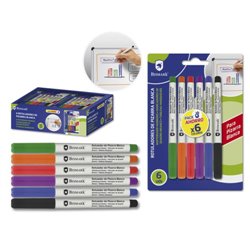 ROTULADORES PIZARRA BLANCA BLISTER 6 COLORES BISMARK 328355