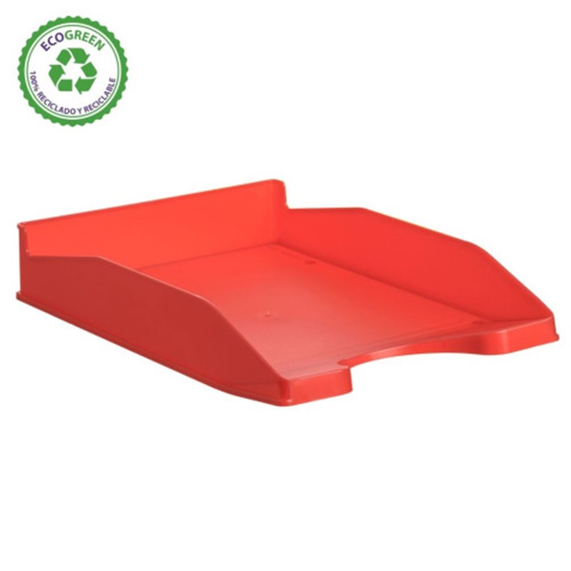 BANDEJA APILABLE ECOGREEN 100% RECICLADO Y RECICLABLE ROJO 345X255X60 MM ARCHIVO 2000 742 RJ