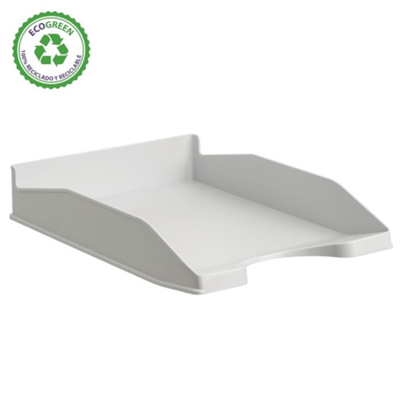 BANDEJA APILABLE ECOGREEN 100% RECICLADO Y RECICLABLE GRIS 345X255X60 MM ARCHIVO 2000 742 GS
