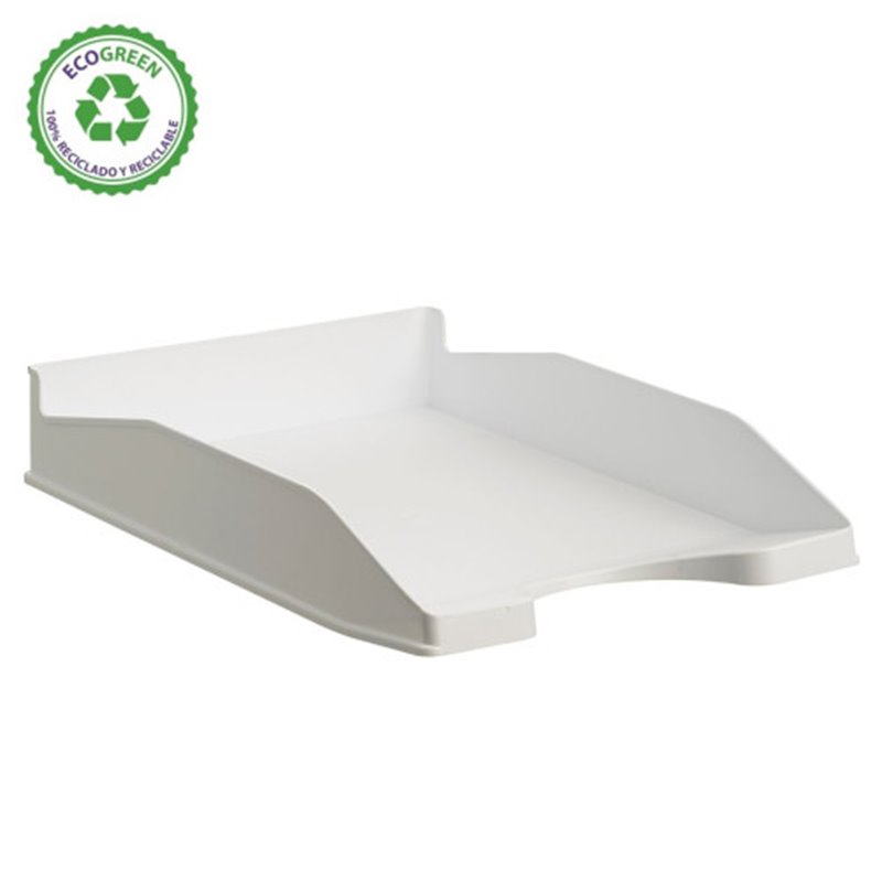 BANDEJA APILABLE ECOGREEN 100% RECICLADO Y RECICLABLE BLANCO PASTEL 345X255X60 MM ARCHIVO 2000 742 BL PS