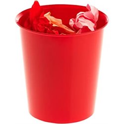 PAPELERA ECOGREEN 100% RECICLADO Y RECICLABLE ROJO 18 LITROS 290X310 MM ARCHIVO 2000 2001 RJ