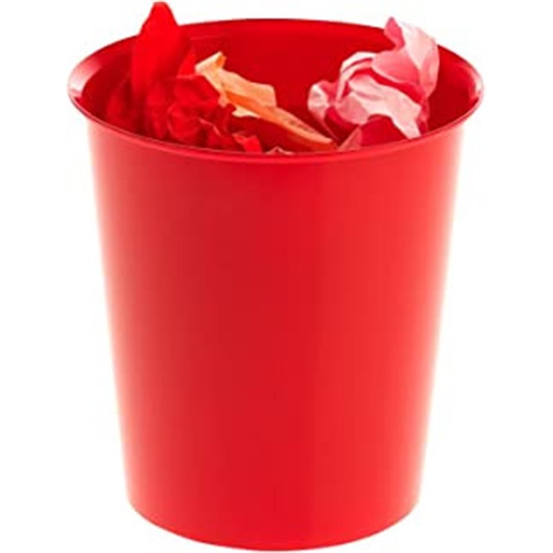 PAPELERA ECOGREEN 100% RECICLADO Y RECICLABLE ROJO 18 LITROS 290X310 MM ARCHIVO 2000 2001 RJ