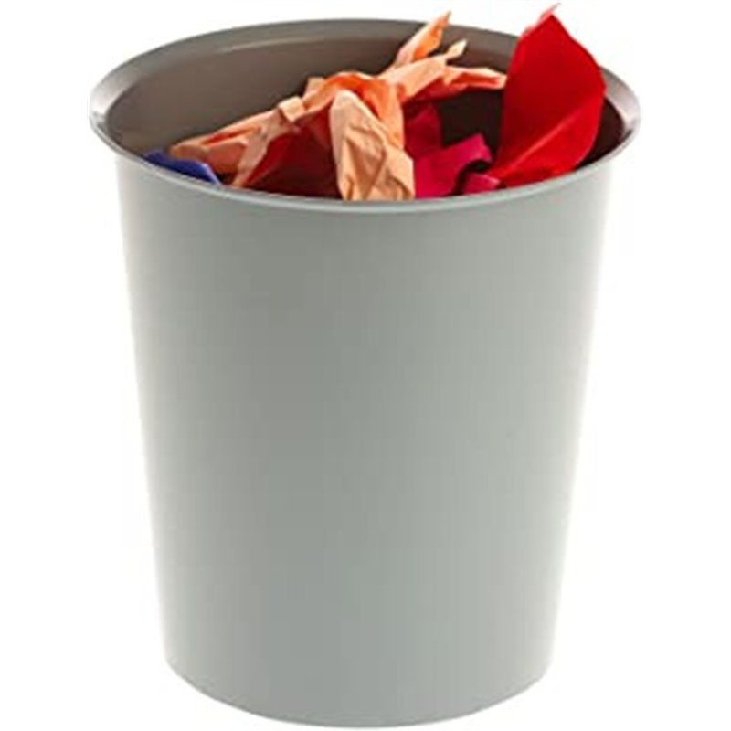 PAPELERA ECOGREEN 100% RECICLADO Y RECICLABLE GRIS 18 LITROS 290X310 MM ARCHIVO 2000 2001 GS