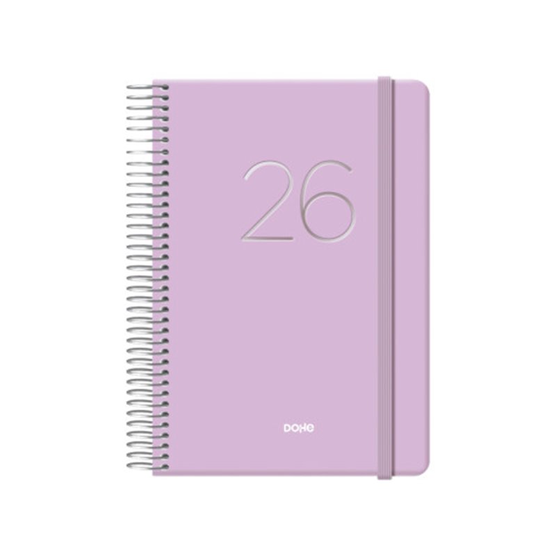 AGENDA 2026 GLOSS ESPIRAL DÍA PÁGINA 12,5 X 18 CM. MORADO DOHE 12574 - 26