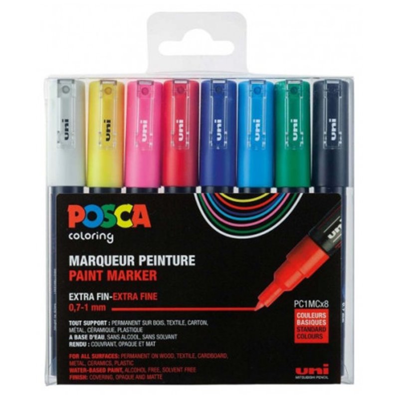 ESTUCHE 8 UDS. PC1M BASIC POSCA UNIBALL 182634667