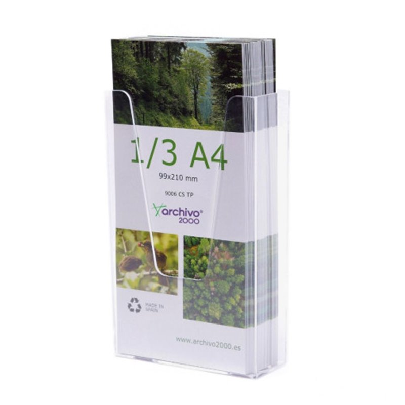 PORTAFOLLETOS MURAL PREMIUM 1/3 A4 VERTICAL 45x115x180MM ARCHIVO 2000 9006CSTP