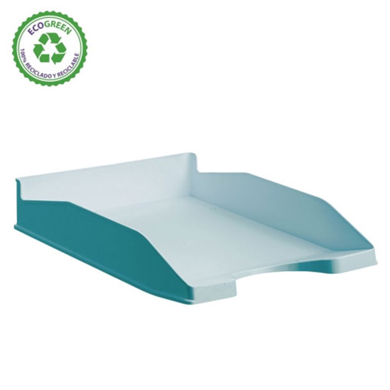 BANDEJA APILABLE ECOGREEN 100% RECICLADO Y RECICLABLE AZUL PASTEL 345X255X60 MM ARCHIVO 2000 742 AZ PS