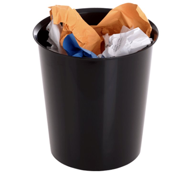 PAPELERA ECOGREEN 100% RECICLADO Y RECICLABLE NEGRO 18 LITROS 290X310 MM ARCHIVO 2000 2001 NE