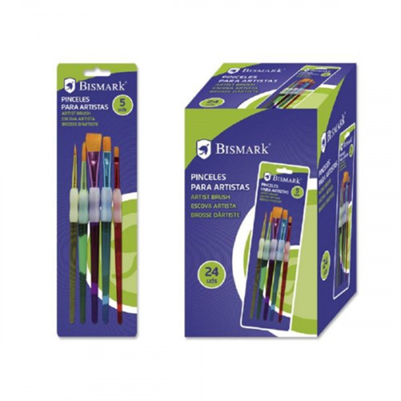 SET 5 PINCELES ARTISTICOS C/ ANTIDESLIZANTE BISMARK 326169