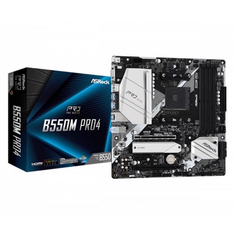 Asrock B550M Pro4 AMD B550 Zócalo AM4 micro ATX