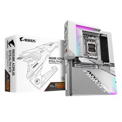 GIGABYTE B650E AORUS STEALTH ICE - Compatible con CPUs AMD Ryzen 9000, VRM de 12+2+2 fases, hasta 8000MHz DDR5 (OC), 1xPCIe 5.0 