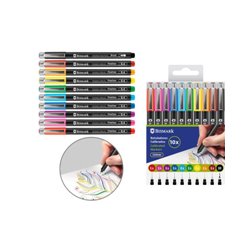 SET ROTULADORES CALIBRADOS 0.4MM + PINCEL 10 COLORES BISMARK 332337