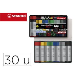 ESTUCHE METAL CREATIVE TIPS - ARTY PASTEL 30 UDS.1 UD. C/PUNTA 34,60,47,26,95,46. NOV. ENE. 2024 STABILO 89/30-6-2-20