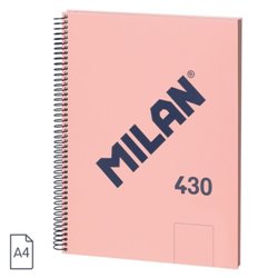 CUADERNO A4 CON ESPIRAL Y TAPA DURA, 80 HOJAS BLANCAS DE 95 GR/M, COLECCIÓN 430 SINCE 1918, ROSA MILAN 57141E80P
