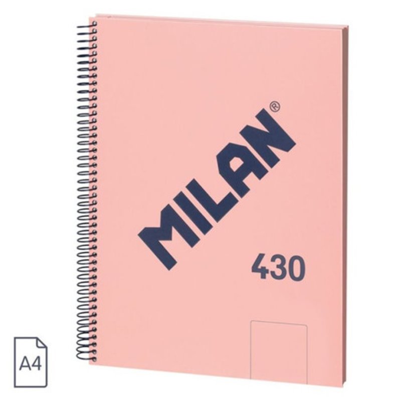 CUADERNO A4 CON ESPIRAL Y TAPA DURA, 80 HOJAS BLANCAS DE 95 GR/M, COLECCIÓN 430 SINCE 1918, ROSA MILAN 57141E80P
