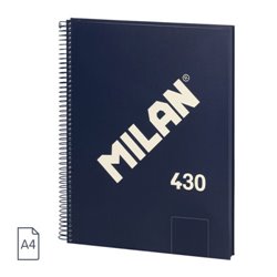 CUADERNO A4 CON ESPIRAL Y TAPA DURA, 80 HOJAS BLANCAS DE 95 GR/M, COLECCIÓN 430 SINCE 1918, AZUL MILAN 57141E80B