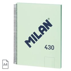 CUADERNO A4 CON ESPIRAL Y TAPA DURA, 80 HOJAS BLANCAS DE 95 GR/M, COLECCIÓN 430 SINCE 1918, VERDE MILAN 57141E80GR