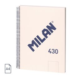 CUADERNO A4 CON ESPIRAL Y TAPA DURA, 80 HOJAS BLANCAS DE 95 GR/M, COLECCIÓN 430 SINCE 1918, BEIGE MILAN 57141E80BG