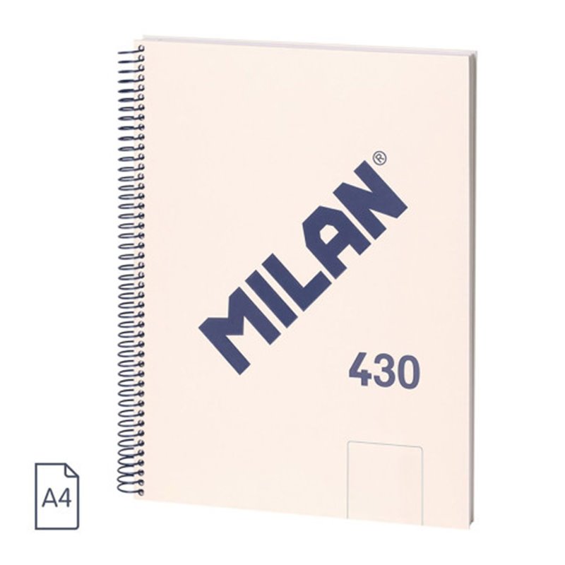 CUADERNO A4 CON ESPIRAL Y TAPA DURA, 80 HOJAS BLANCAS DE 95 GR/M, COLECCIÓN 430 SINCE 1918, BEIGE MILAN 57141E80BG